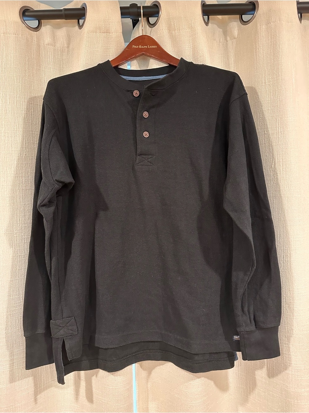 Smith’s Black Long-Sleeve Henley Shirt